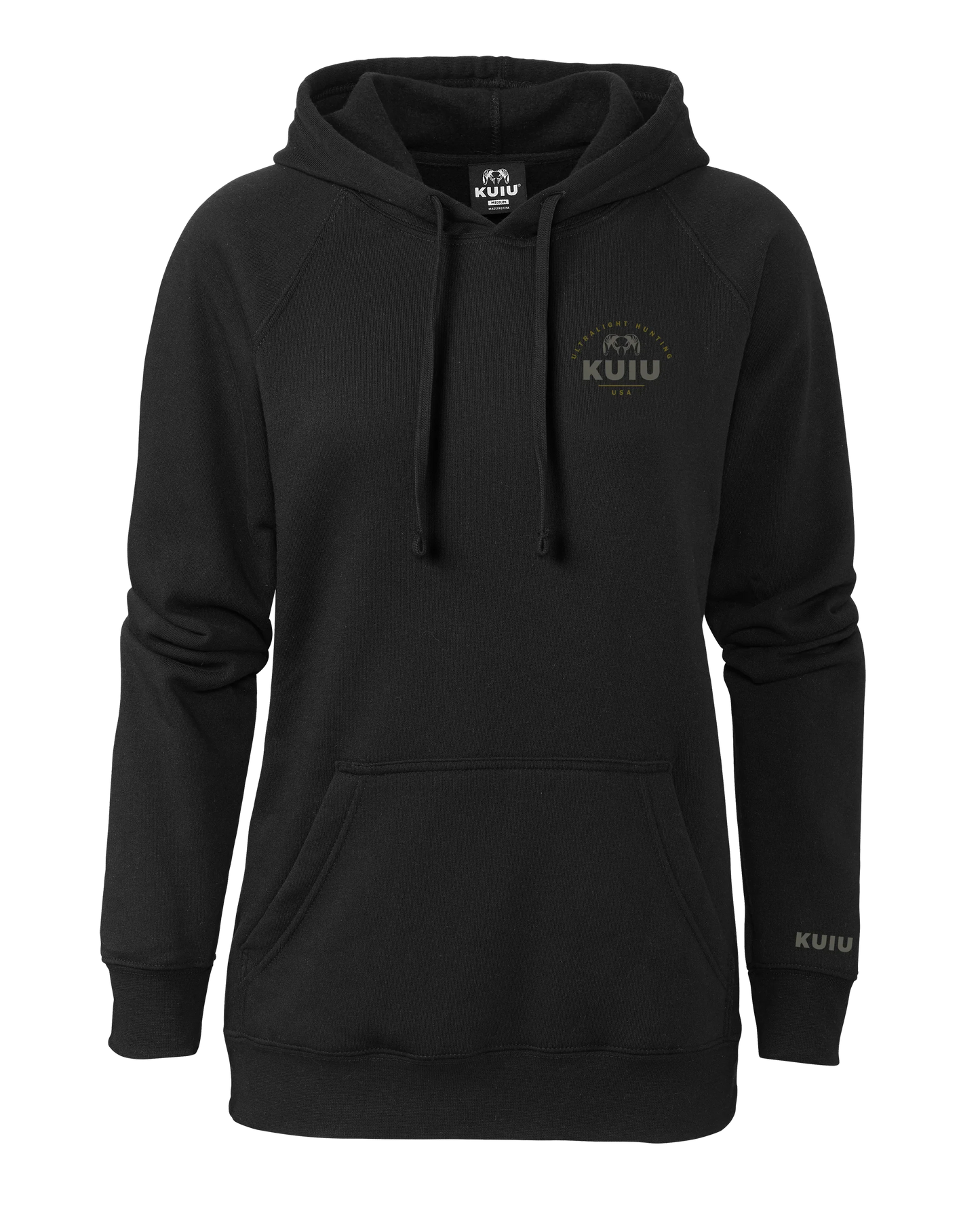 KUIU Women's Stacked Chest Logo Hoodie | Black