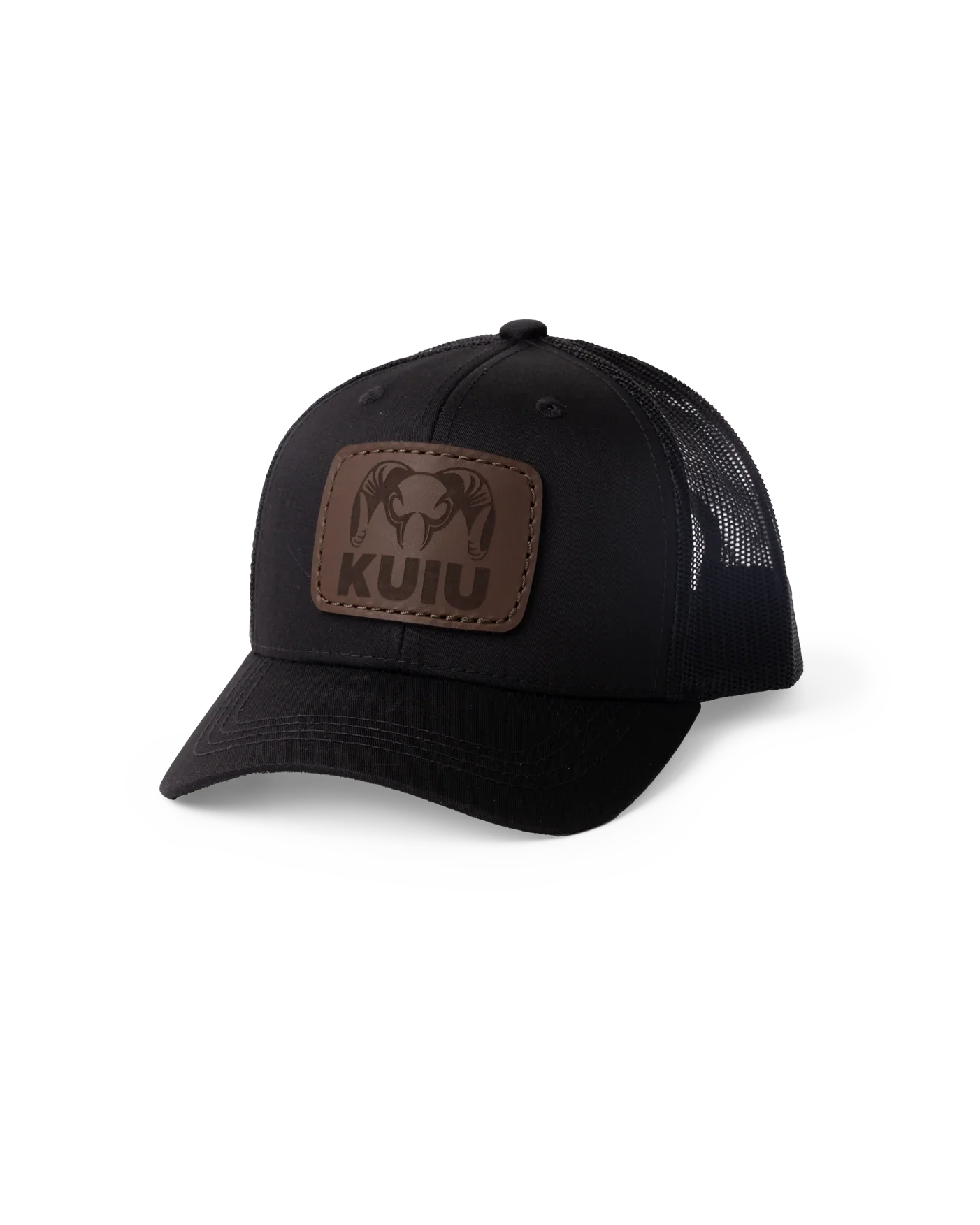 Youth Leather Patch Mesh Back Hat | Black