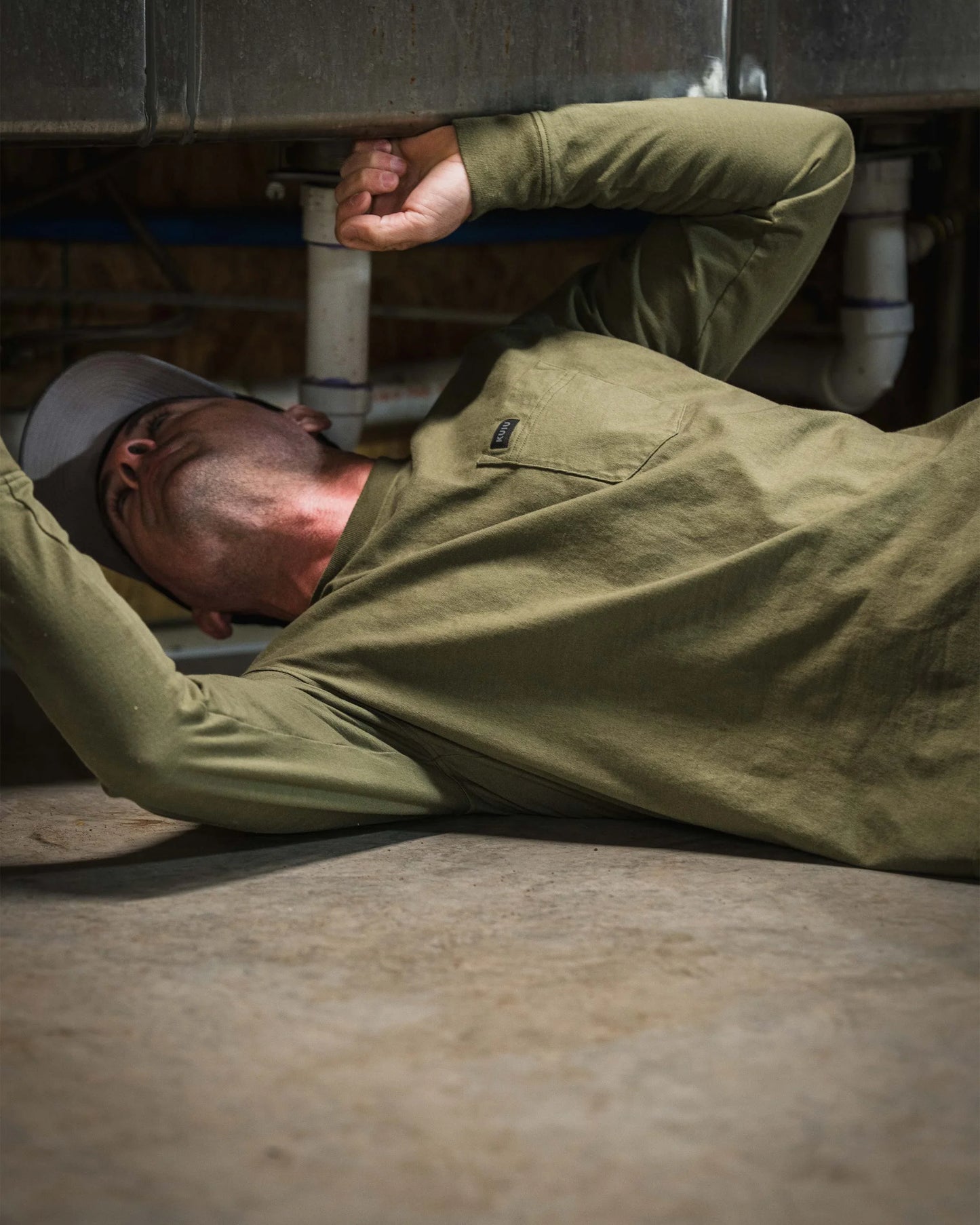 Workgrade LS Pocket Crew | Evergreen