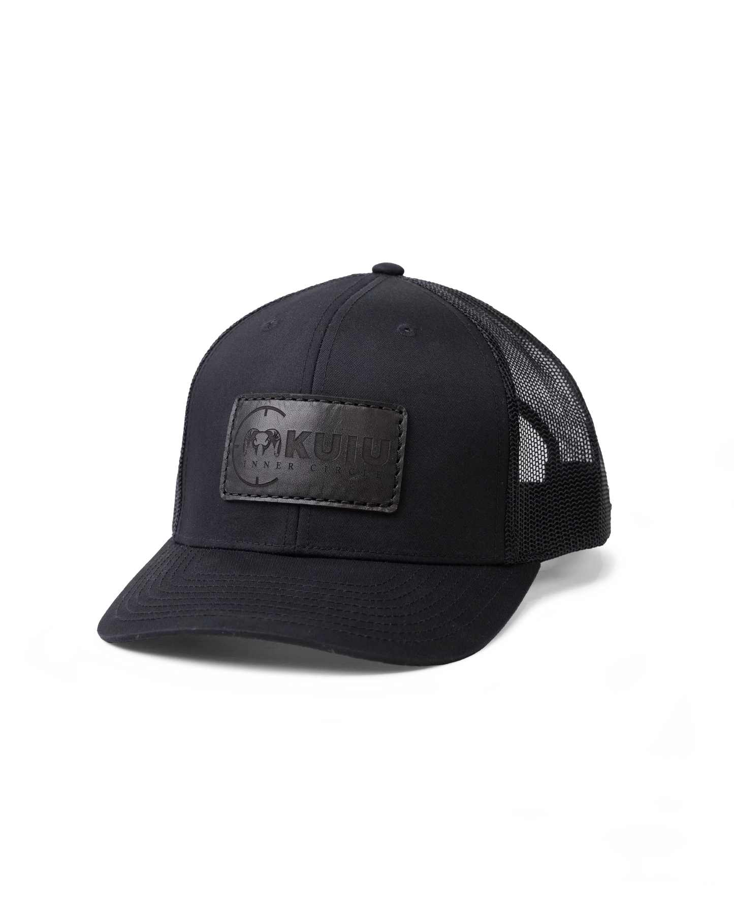 Inner Circle Leather Patch Hat | Black/Black