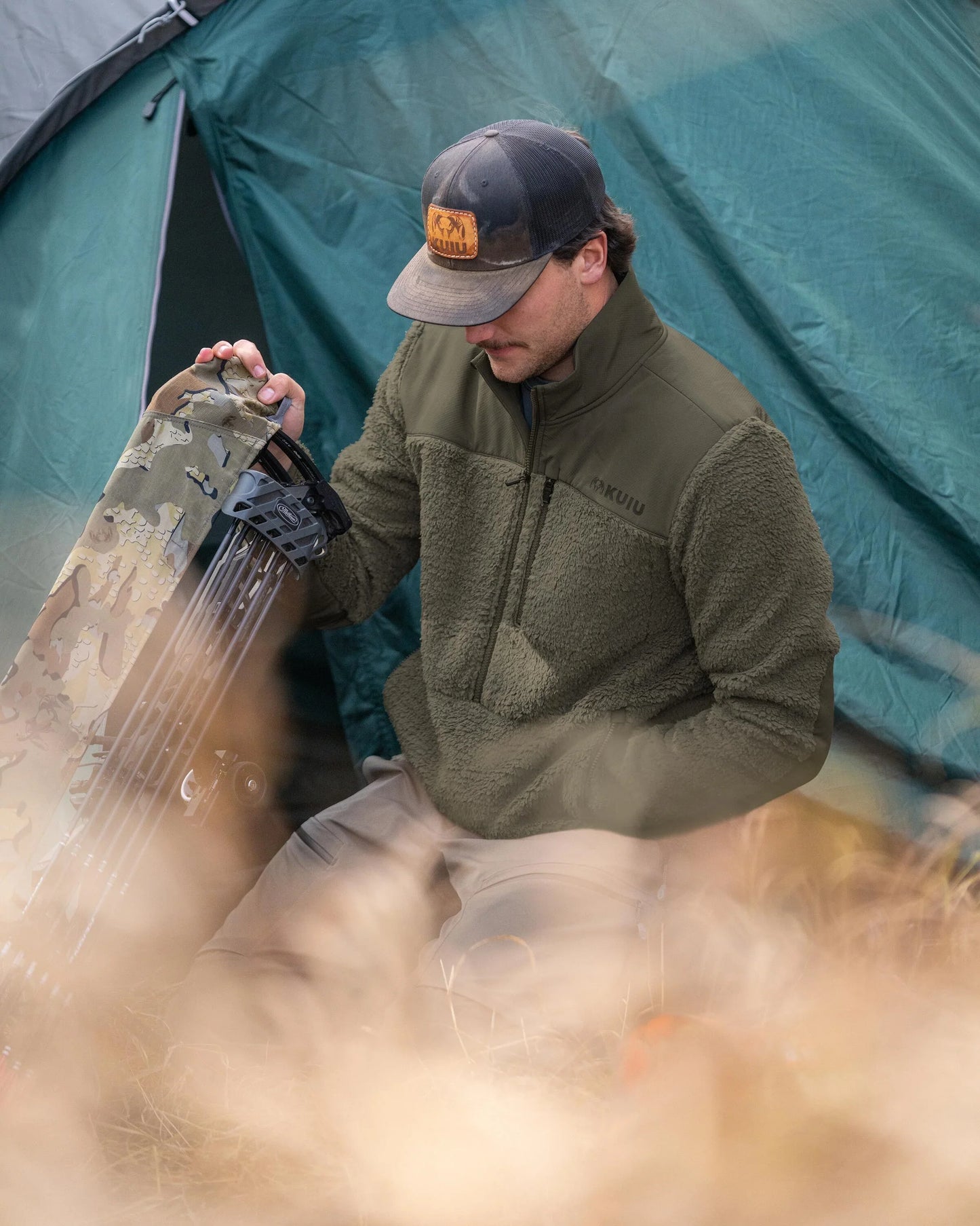 Sherpa Fleece Zip Pullover | Asphalt
