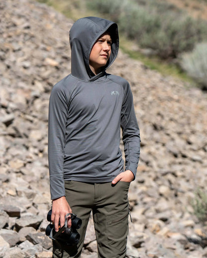 Youth Gila LS Hoodie | Khaki