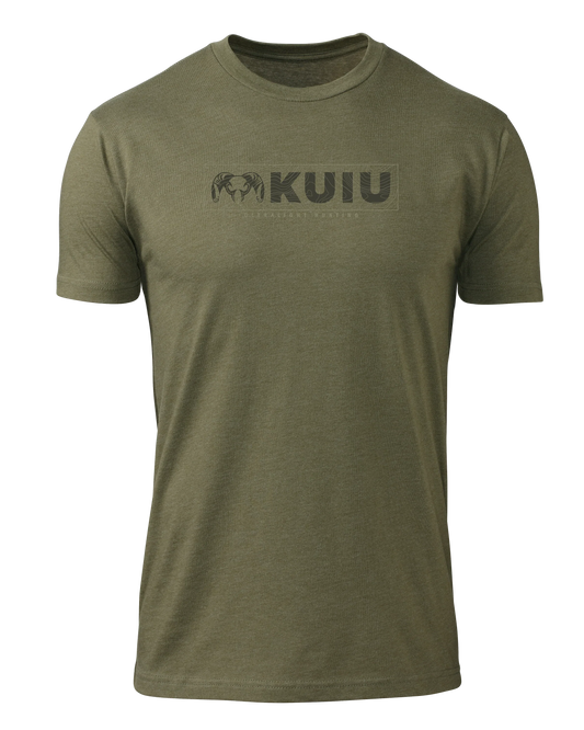 KUIU Topo Block Logo T-Shirt | Military Green