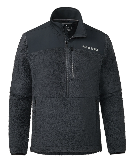 Sherpa Fleece Zip Pullover | Nightfall