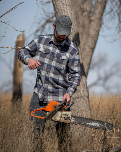 Field Flannel Shirt | Steel Blue Trio