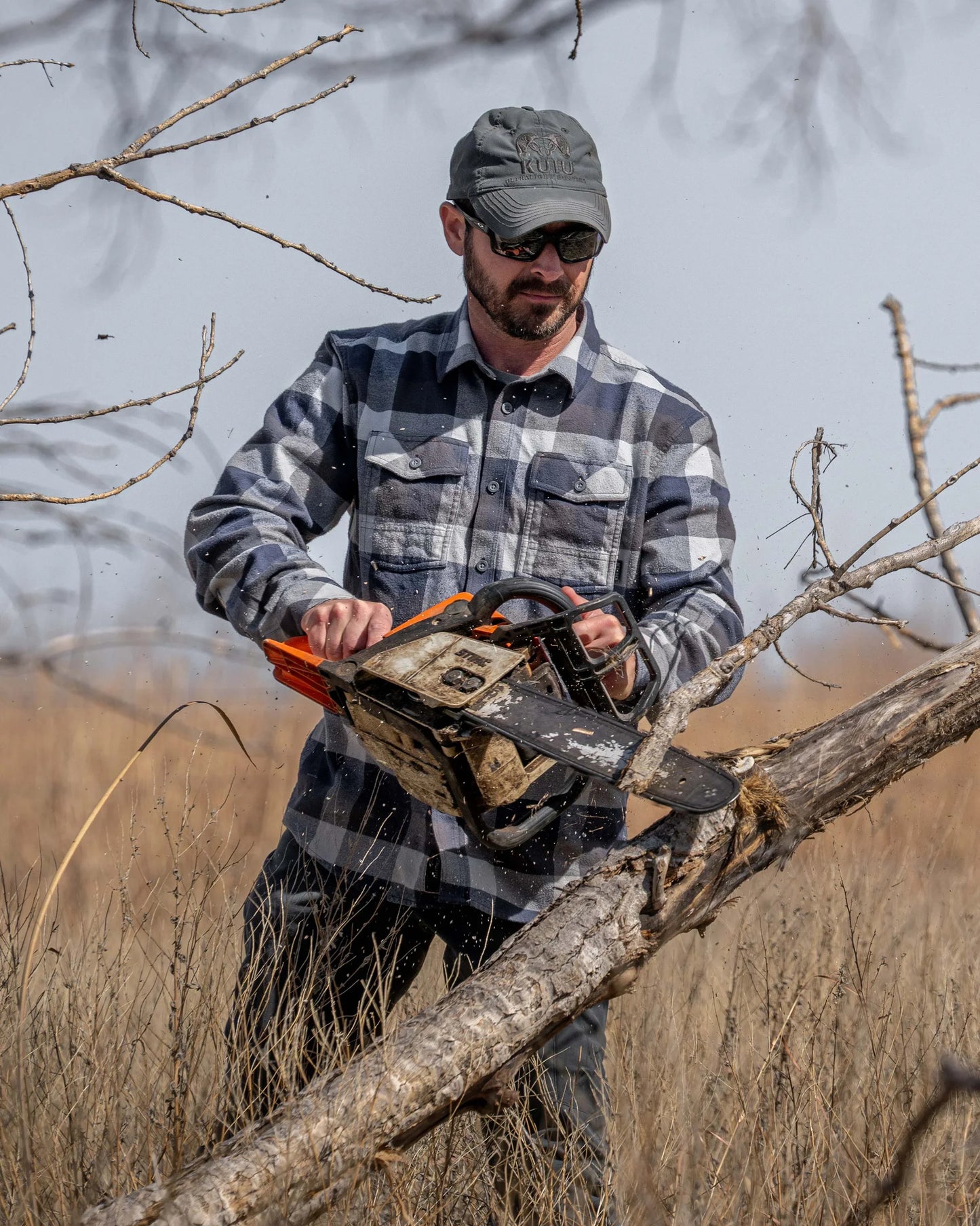 Field Flannel Shirt | Steel Blue Trio