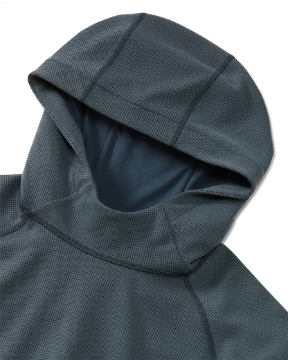 Canyon Waffle Hoodie | Steel Blue Heather