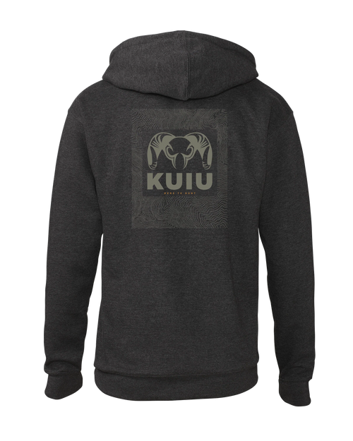 KUIU Topo Back Logo Hoodie | Charcoal