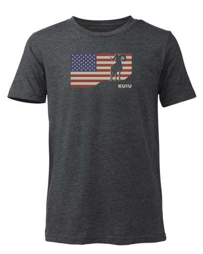 Youth Ram Flag T-Shirt | Charcoal