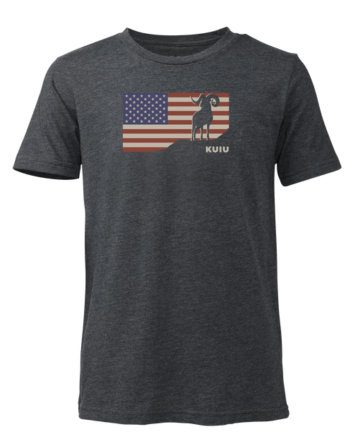 Youth Ram Flag T-Shirt | Charcoal