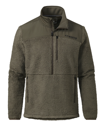 Sherpa Fleece Zip Pullover | Ash