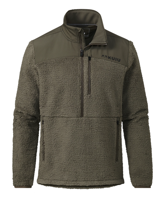 Sherpa Fleece Zip Pullover | Ash