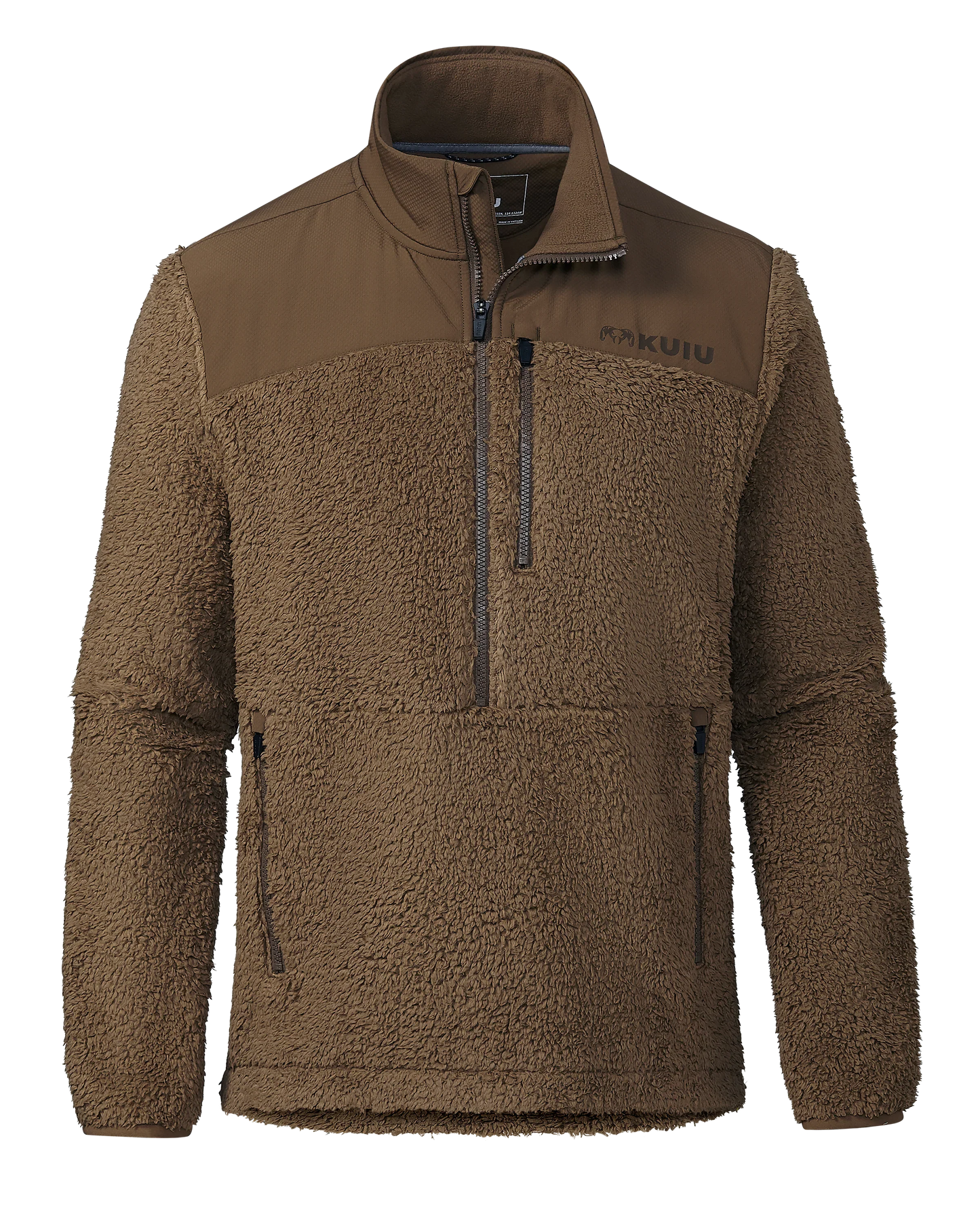 Sherpa Fleece Zip Pullover | Grizzly