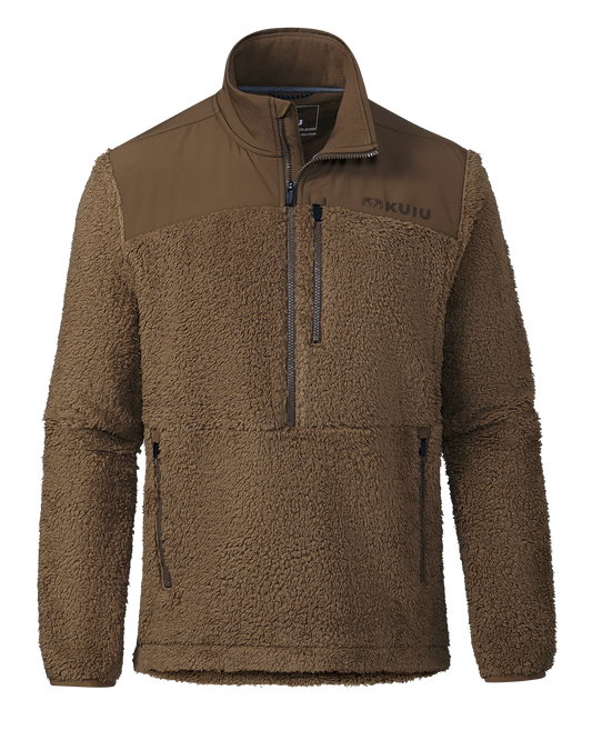 Sherpa Fleece Zip Pullover | Grizzly