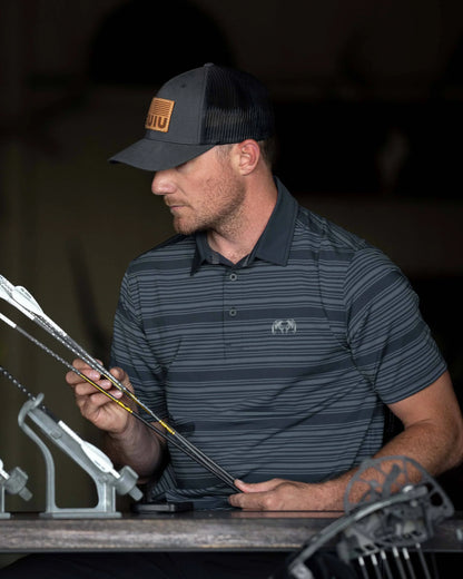 KUIU Performance Polo Stripe | Steel Blue Stripe