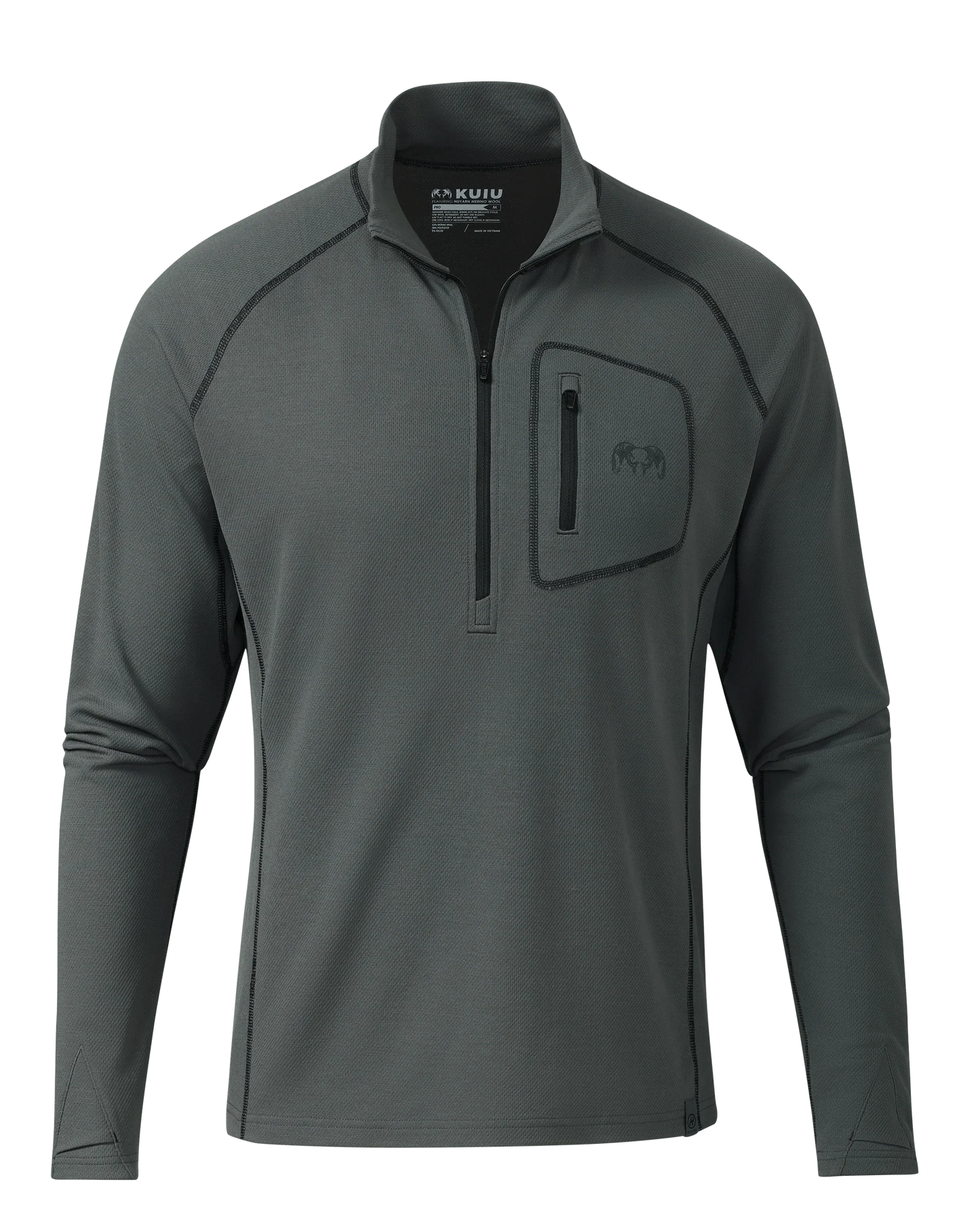 PRO Merino 200 Zip-T | Gunmetal