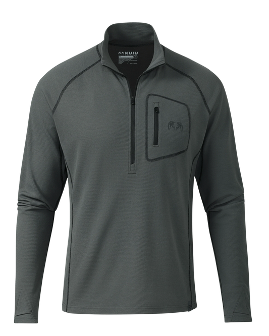PRO Merino 200 Zip-T | Gunmetal