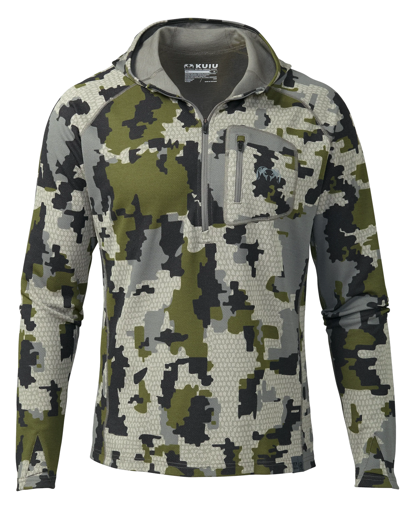 PRO Merino 200 Zip-T Hoodie | Verde