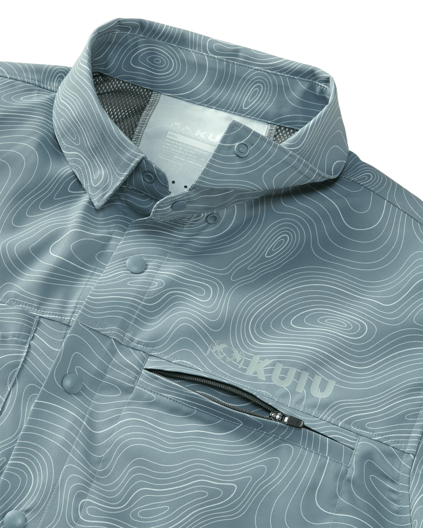 Mesa Vented SS Snap Shirt Topo | Glacier Topo Print