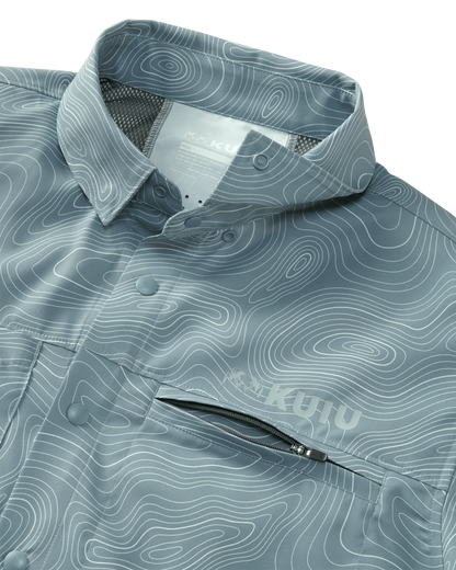 Mesa Vented SS Snap Shirt Topo | Glacier Topo Print