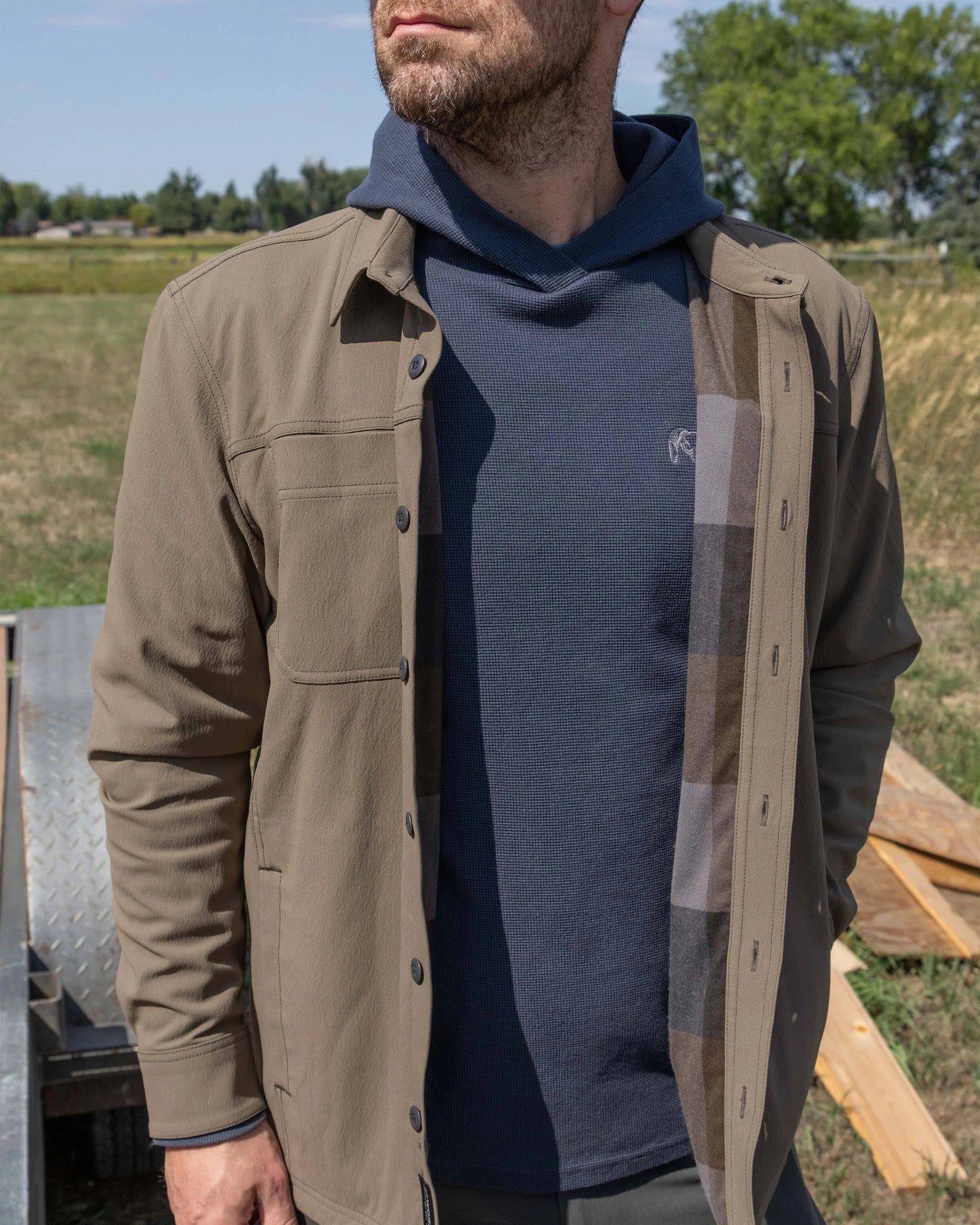Motive Flannel Lined Shirt Jacket | Gunmetal