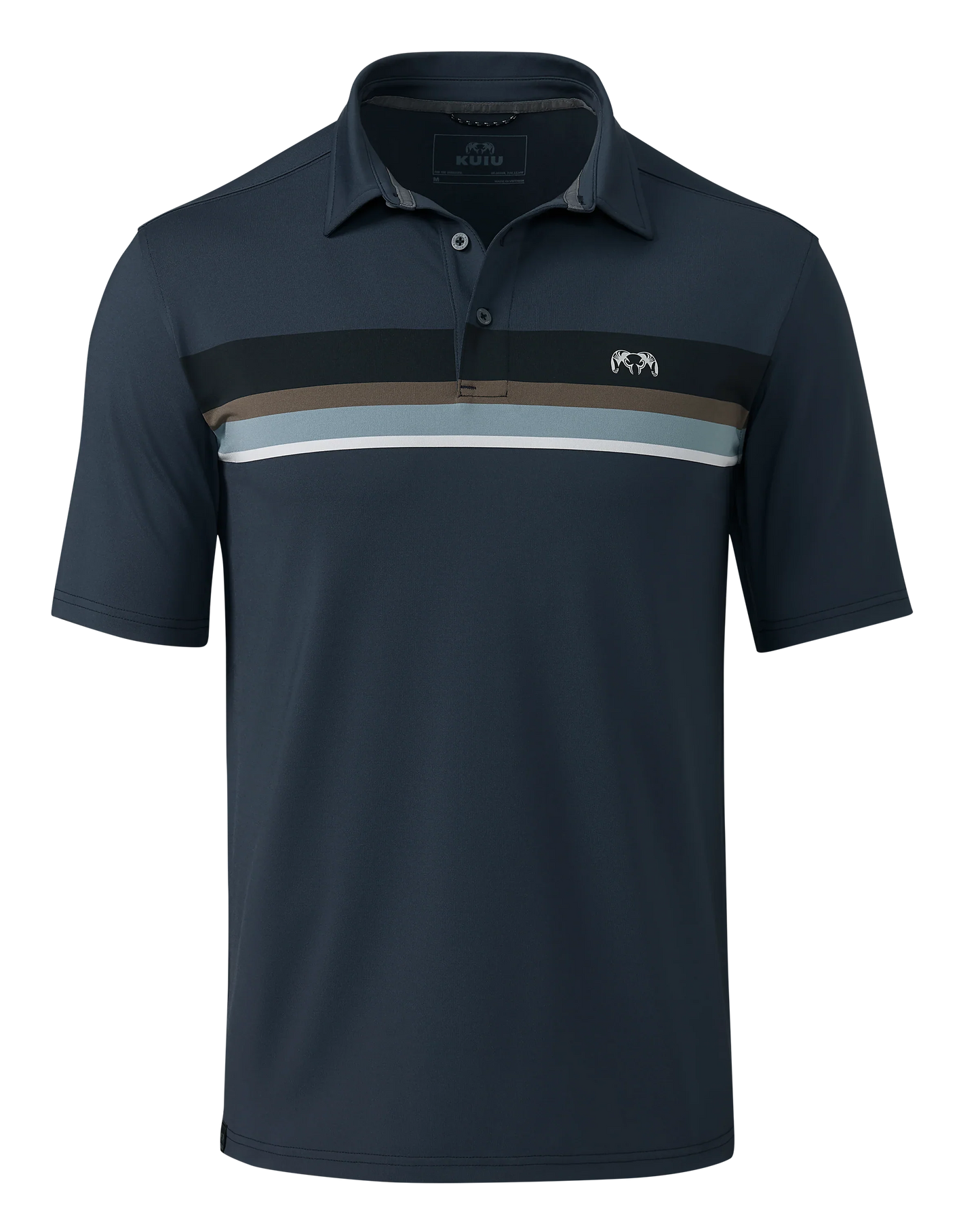 KUIU Performance Polo Stripe | Steel Blue Chest Stripe