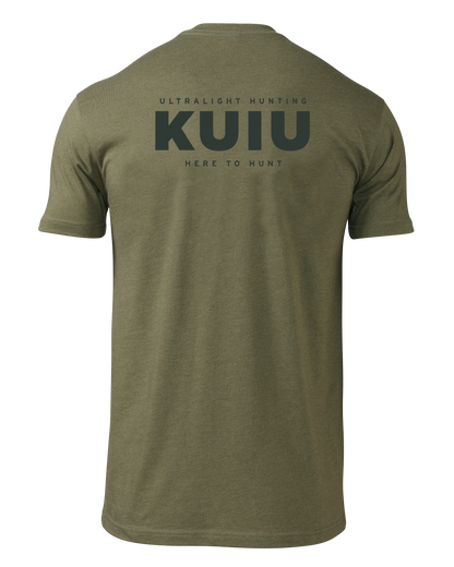 KUIU Here to Hunt Back Logo T-Shirt | Military Green