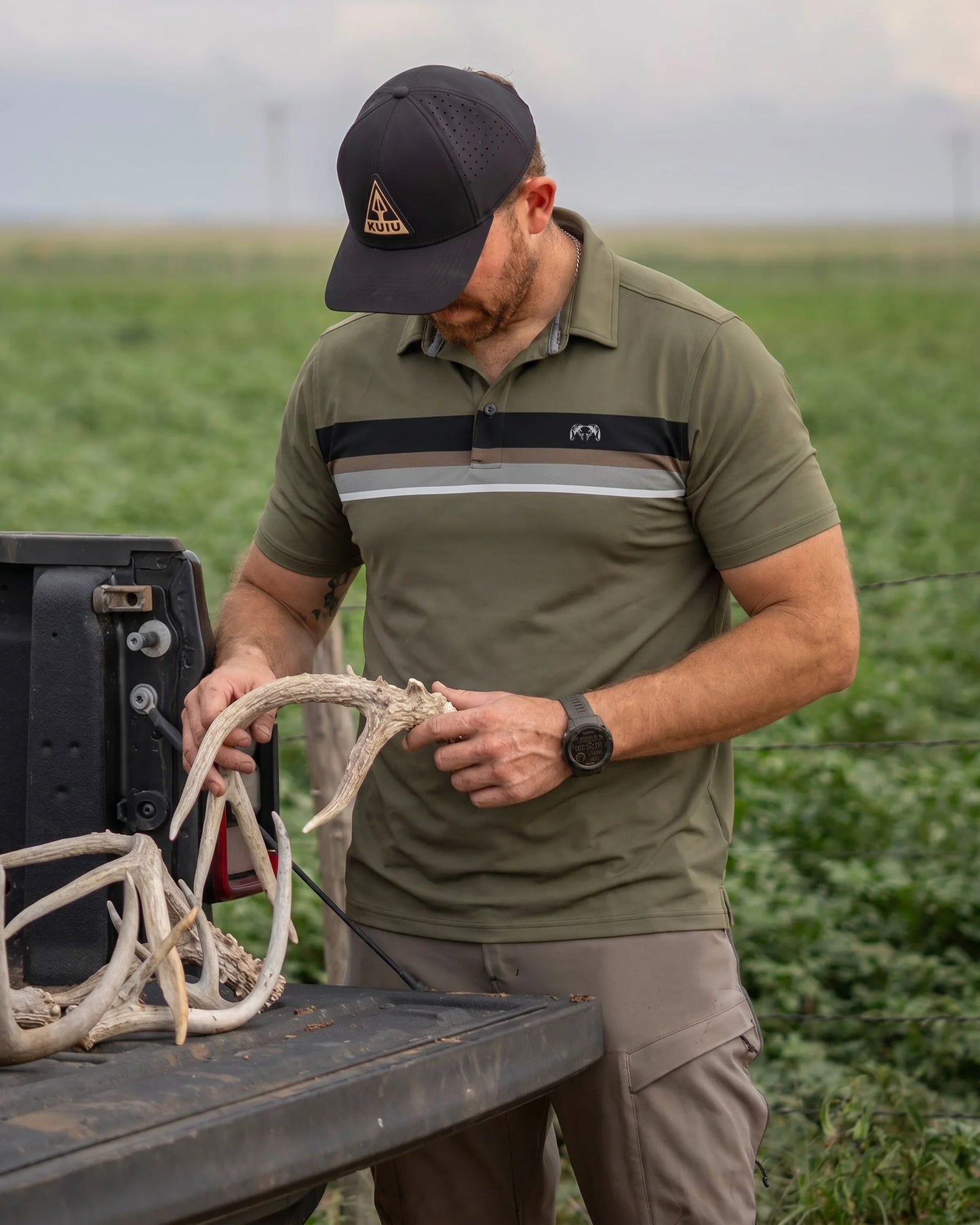 KUIU Performance Polo Stripe | Evergreen Chest Stripe