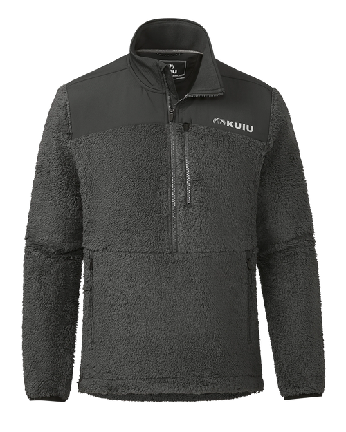 Sherpa Fleece Zip Pullover | Asphalt