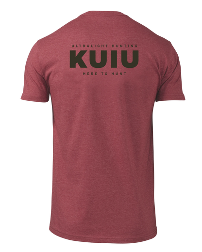 KUIU Here to Hunt Back Logo T-Shirt | Cardinal