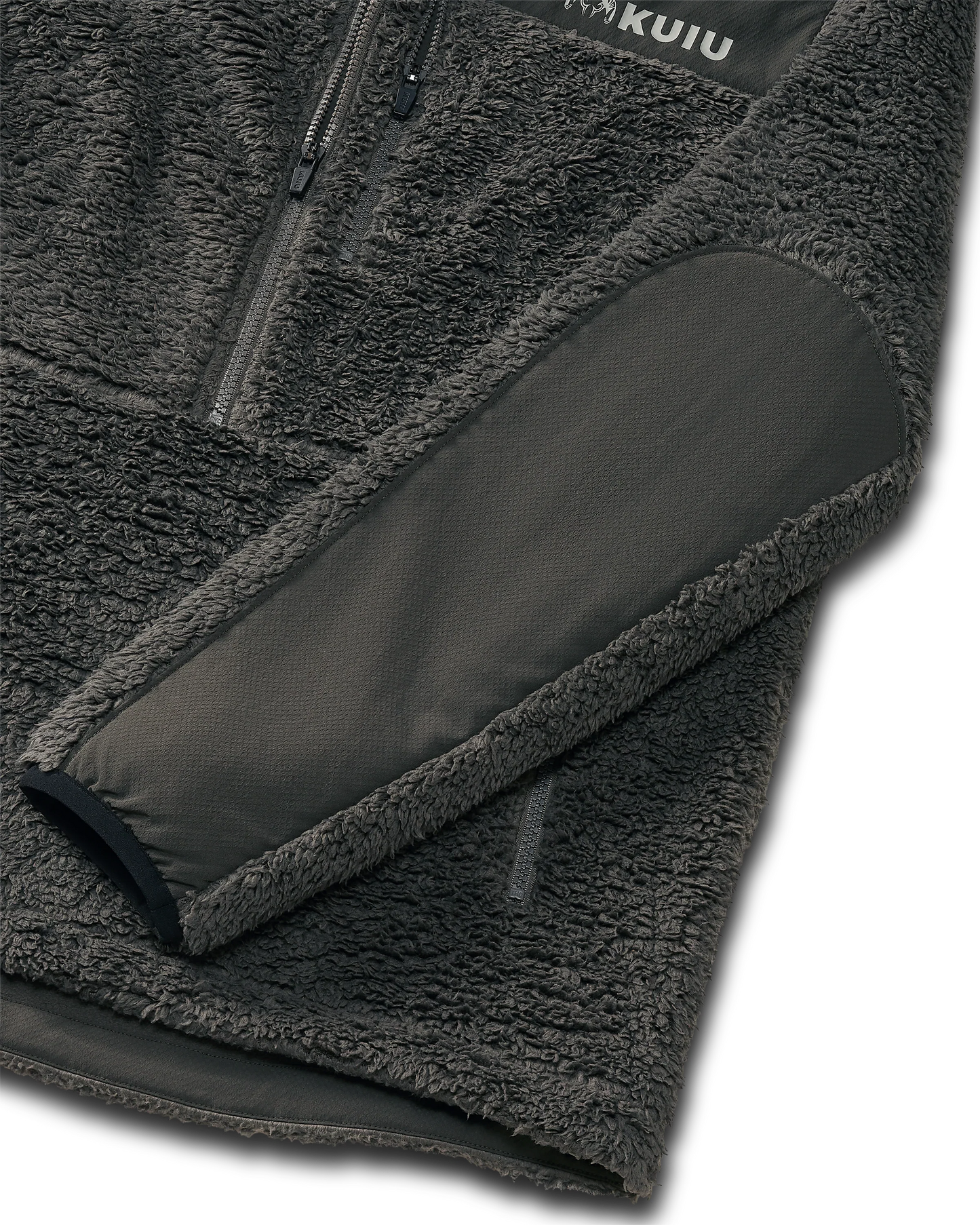 Sherpa Fleece Zip Pullover | Asphalt