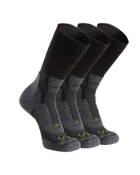 StrongWool Hybrid Crew Sock 3-Pair Pack | Grey Green