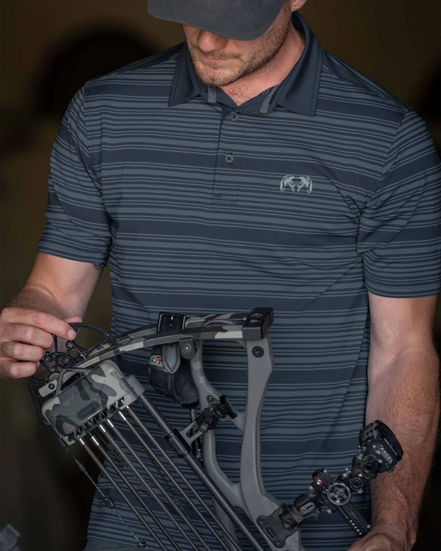 KUIU Performance Polo Stripe | Steel Blue Stripe