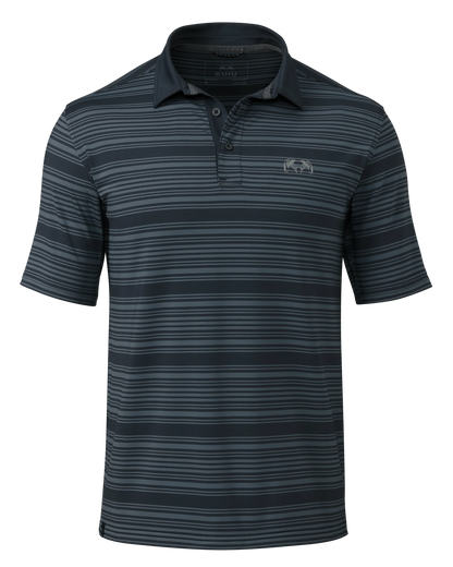 KUIU Performance Polo Stripe | Steel Blue Stripe