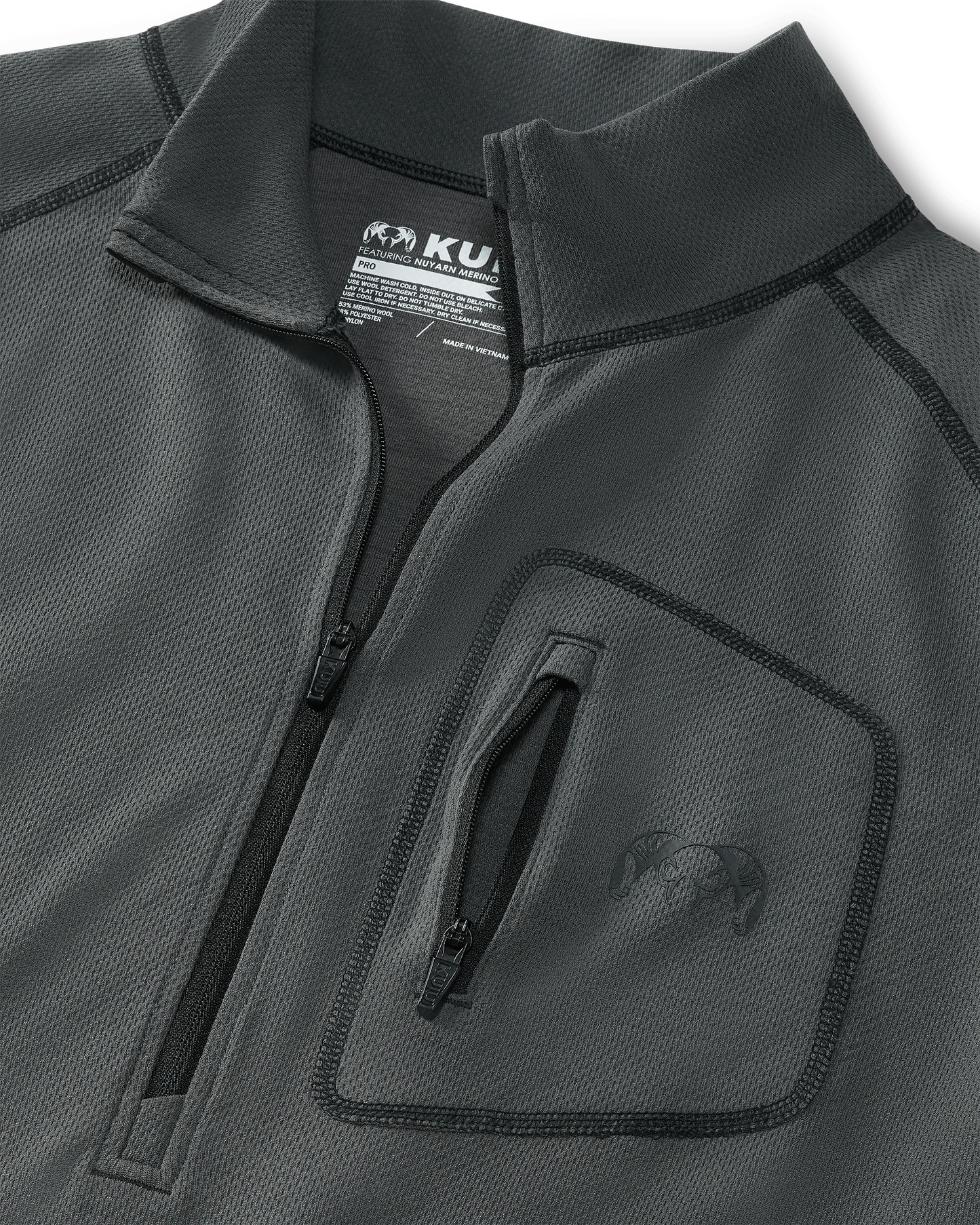 PRO Merino 200 Zip-T | Gunmetal