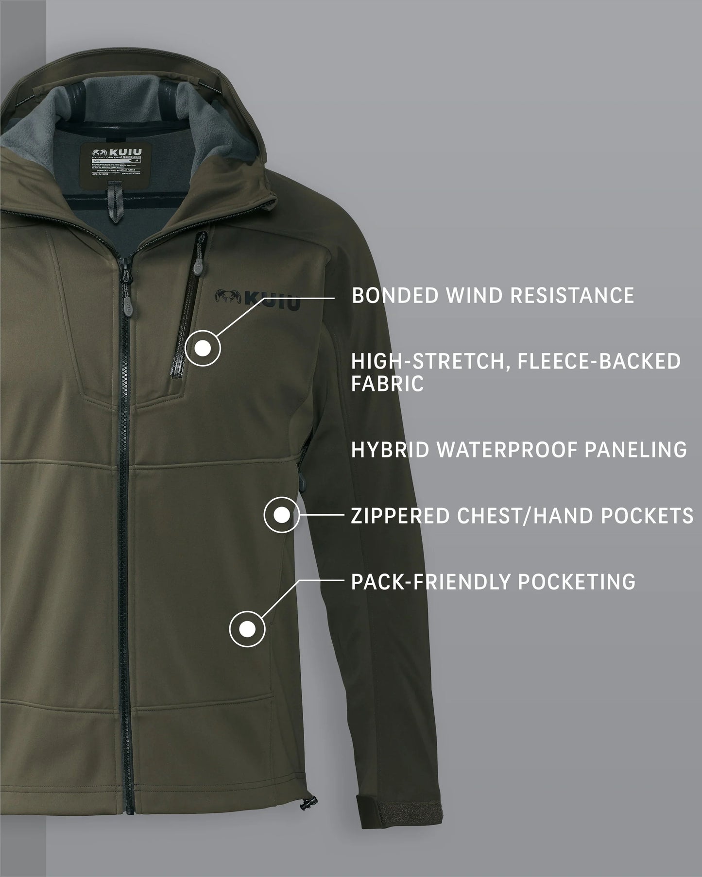 Axis Hybrid Hooded Jacket | Ash