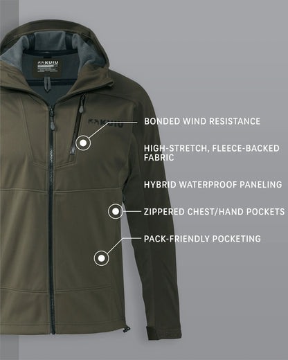 Axis Hybrid Hooded Jacket | Ash