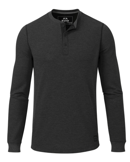Canyon Waffle Henley | Black Heather