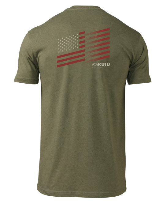 KUIU Retro Flag Fade T-Shirt | Military Green