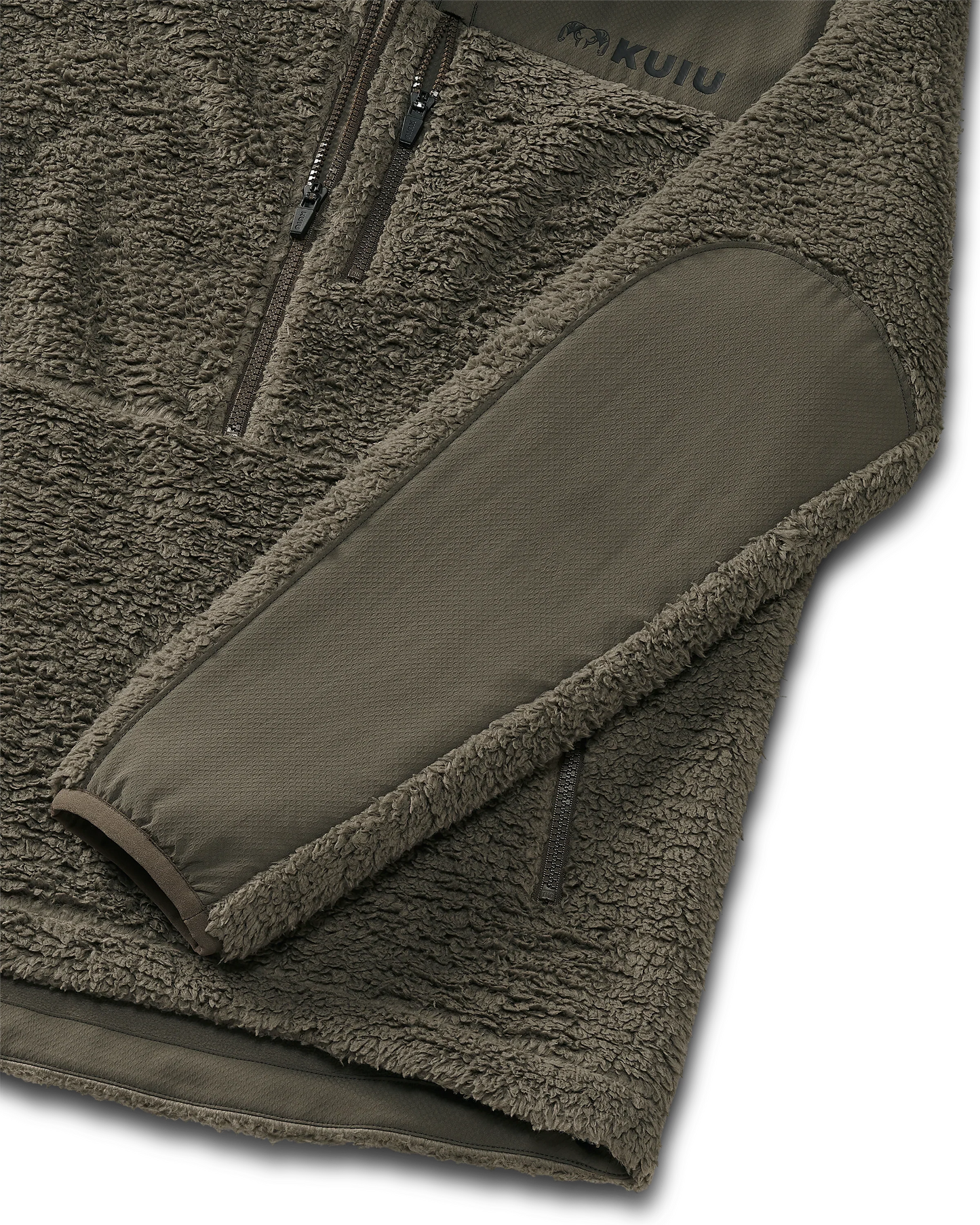 Sherpa Fleece Zip Pullover | Ash