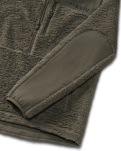 Sherpa Fleece Zip Pullover | Ash