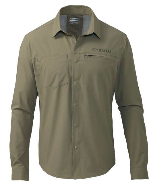 Mesa Vented LS Snap Shirt | Khaki