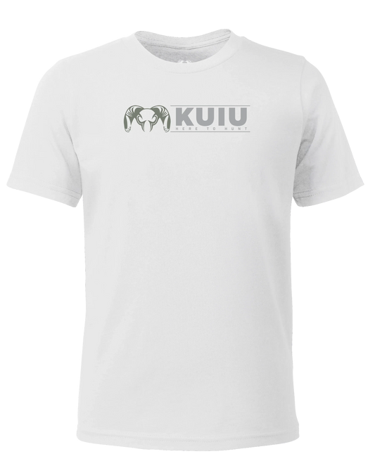 Youth Here to Hunt Logo T-Shirt | White