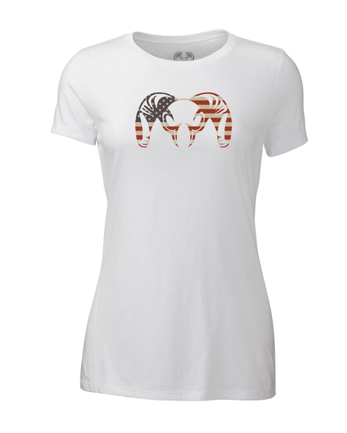 Women's Solid Patriotic Ram T-Shirt | White