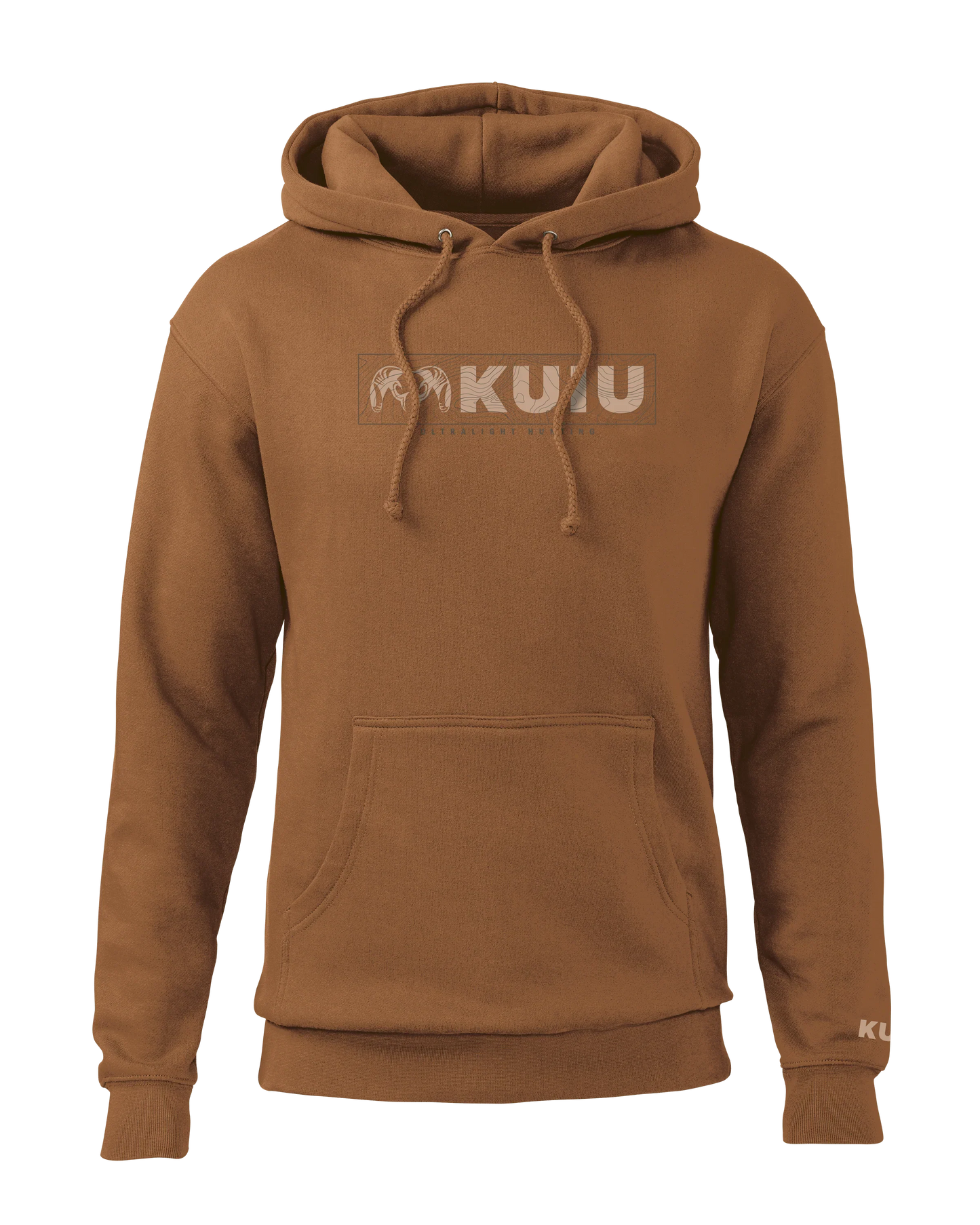 KUIU Topo Block Logo Hoodie | Saddle