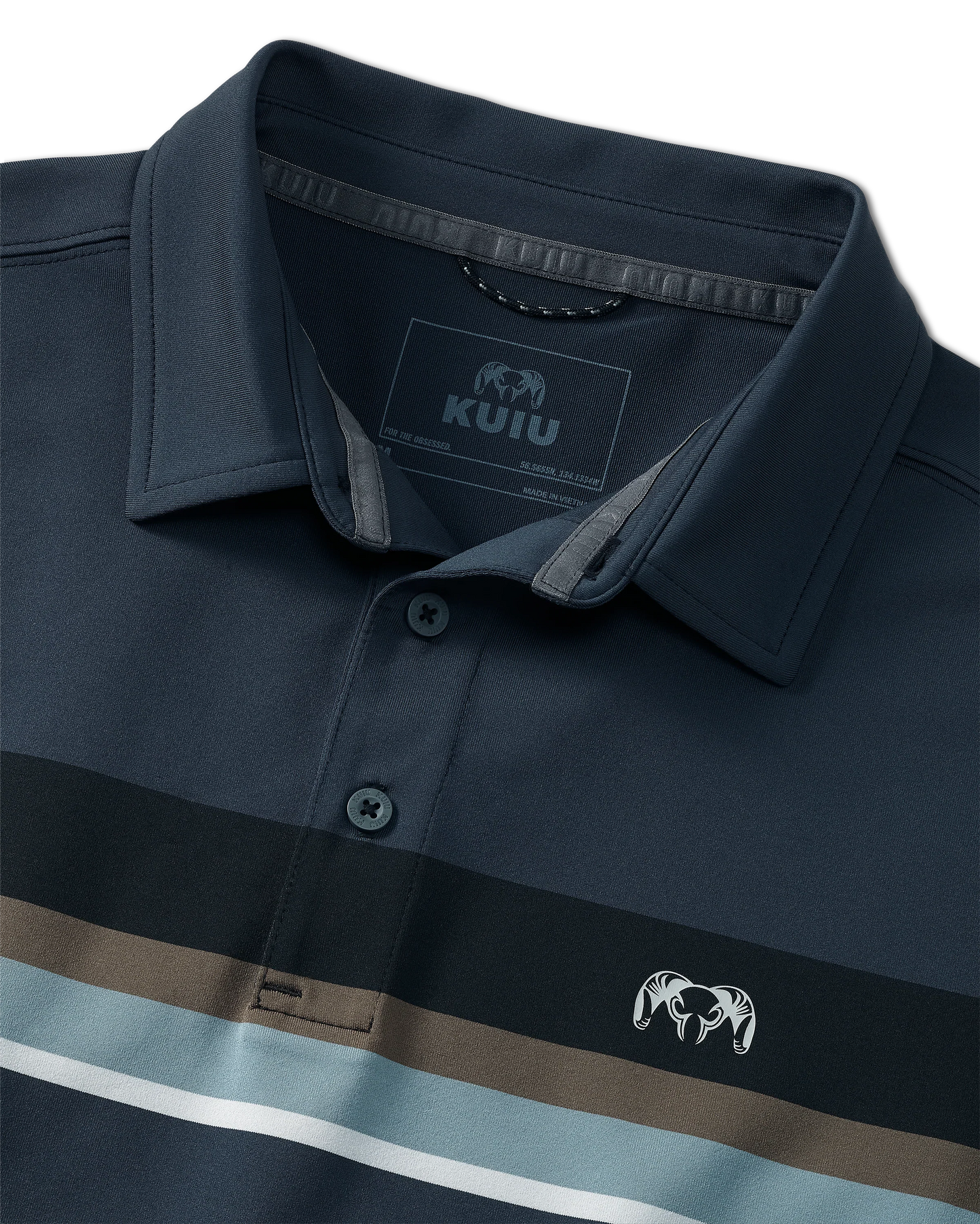 KUIU Performance Polo Stripe | Steel Blue Chest Stripe