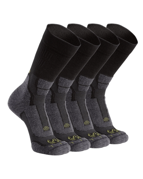 StrongWool Hybrid Crew Sock 4-Pair Pack | Grey Green