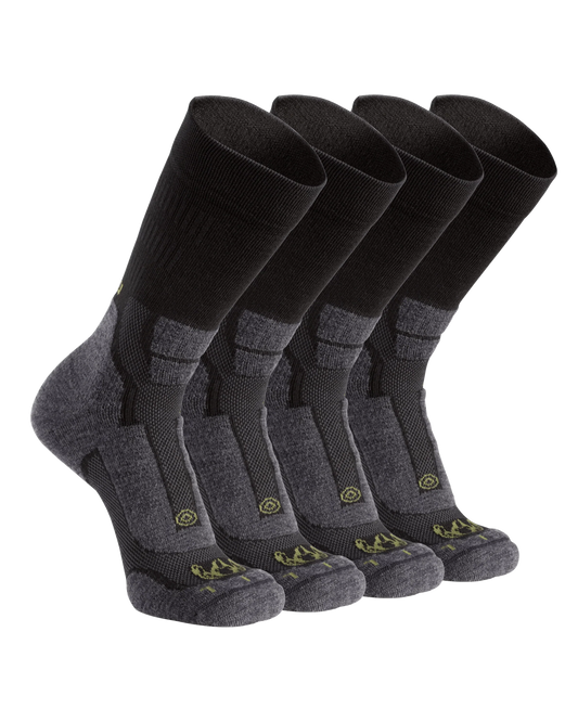 StrongWool Hybrid Crew Sock 4-Pair Pack | Grey Green