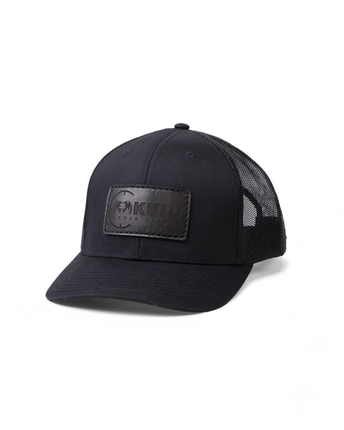 Inner Circle Leather Patch Hat | Black/Black