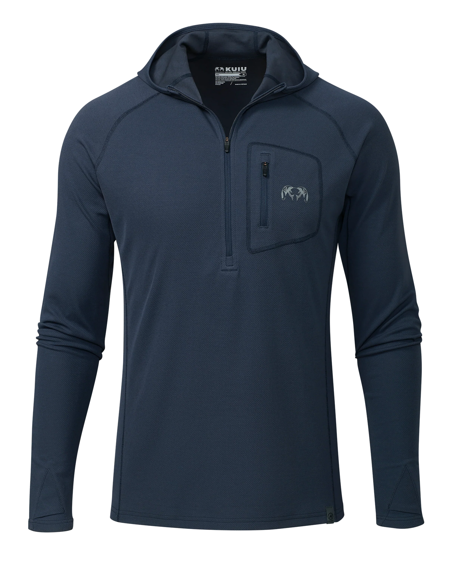 PRO Merino 200 Zip-T Hoodie | Steel Blue
